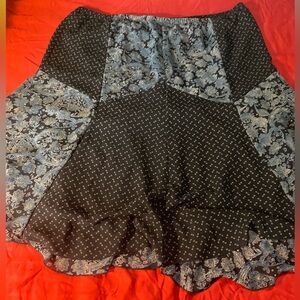 Floral Patchwork Skirt Plus Size Ankle Length Inner Lining Quality Elastic Waist